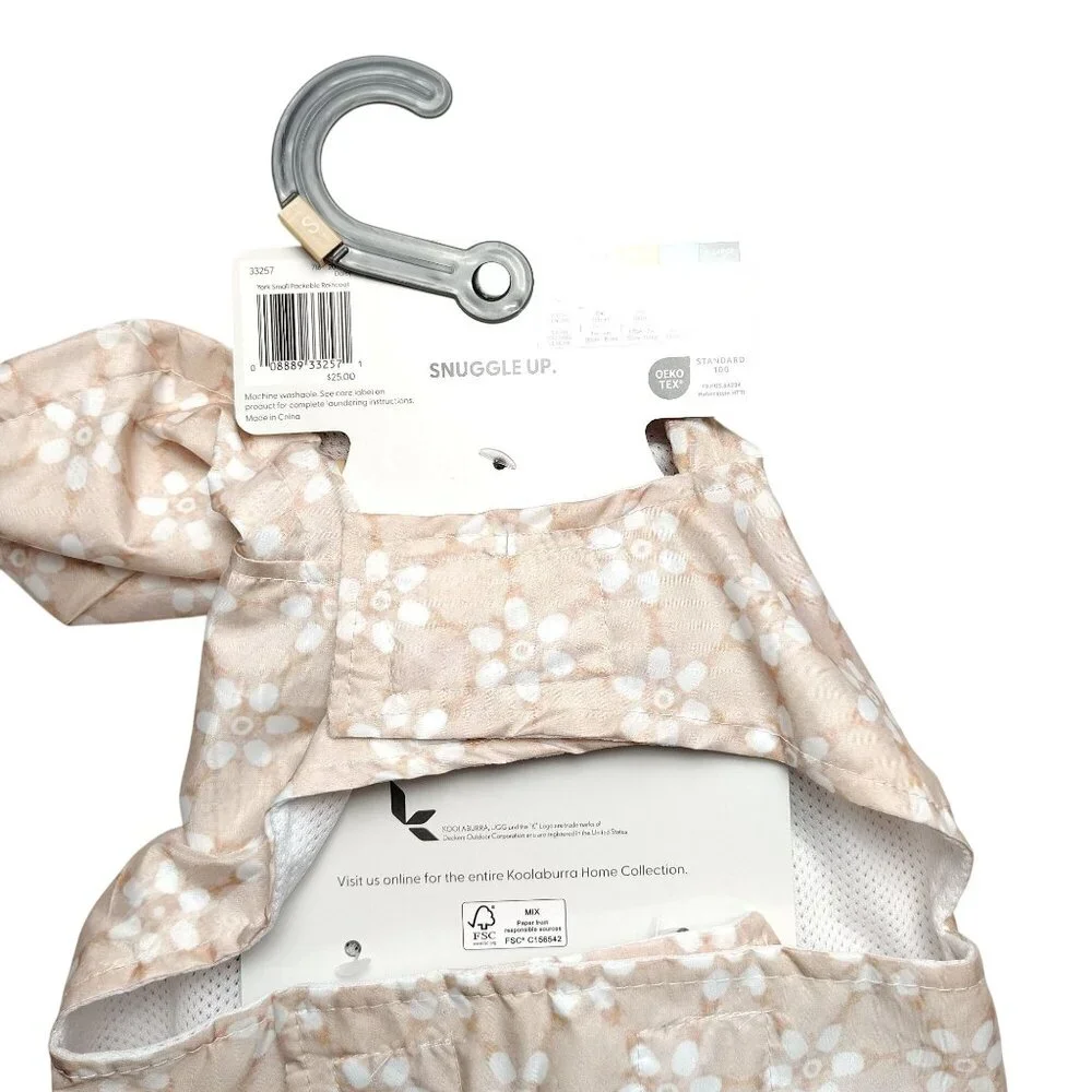 Koolaburra By UGG Packable Small Dog York Beige Daisy Print Raincoat with Pocket